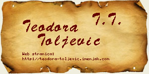 Teodora Toljević vizit kartica
